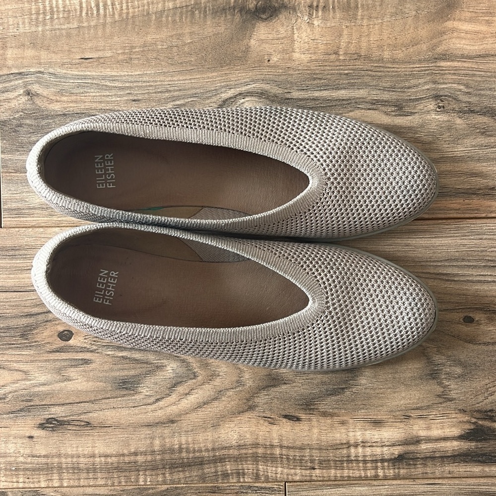 Eileen Fisher Heaven Stretch Knit Wedge BalletWomen’s Sneakers Size 10 Tan - Picture 2 of 5
